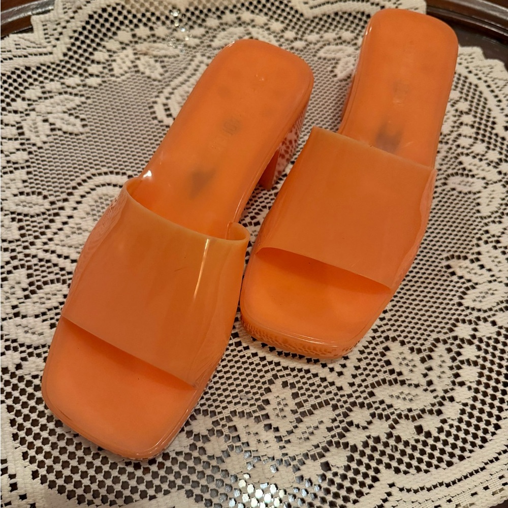 Stylish Orange Women's Slide Sandals